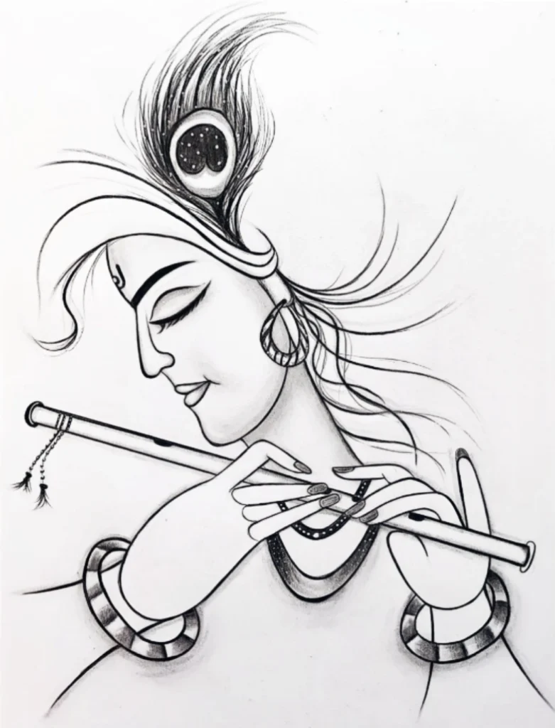 Share more than 119 krishna drawing pencil easy