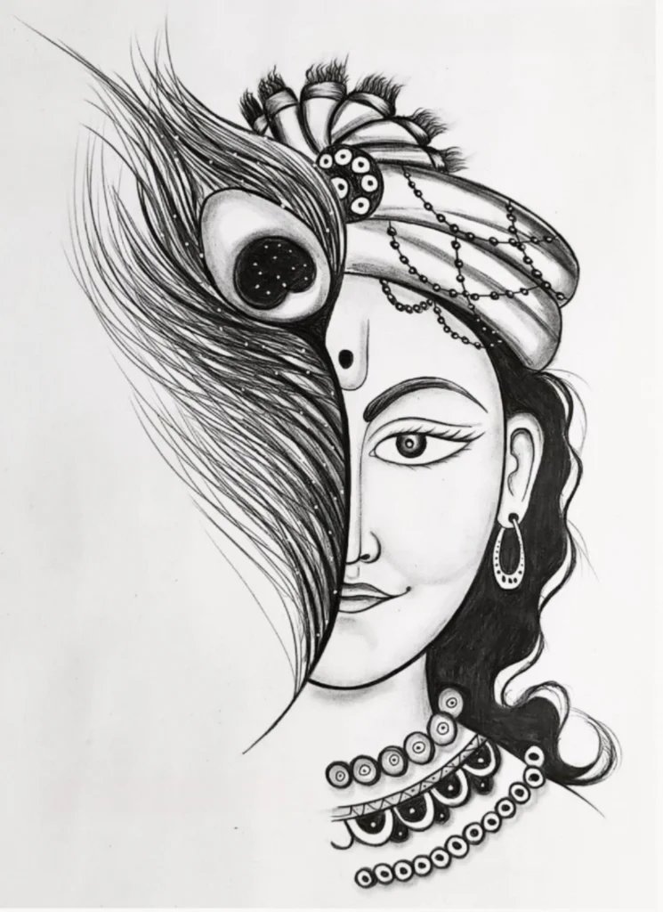 Shri Krishna Sketch Graphite By Sumit Sarkar Exotic India, 45% OFF-kimdongho.edu.vn